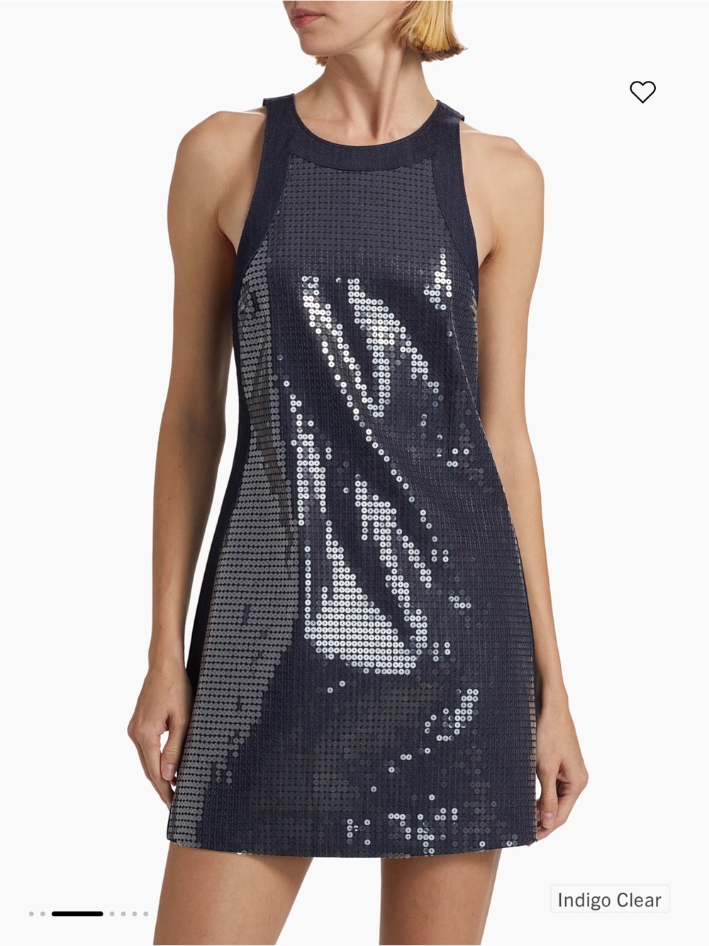 NWT Cinq a Sept Indigo Denim Clear Sequin Dress